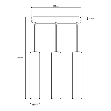 Stropní závěsné svítidlo 29cm Reflektor 3x GU10 LED SOPLO Black LUMILED