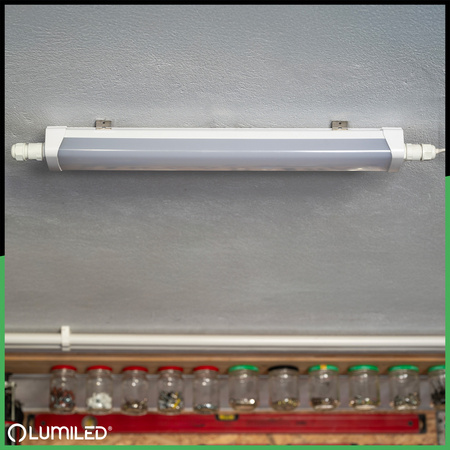 Hermetické LED dílenské světlo 60cm garážové světlo 30W 4000K vodotěsné TERRA LUMILED