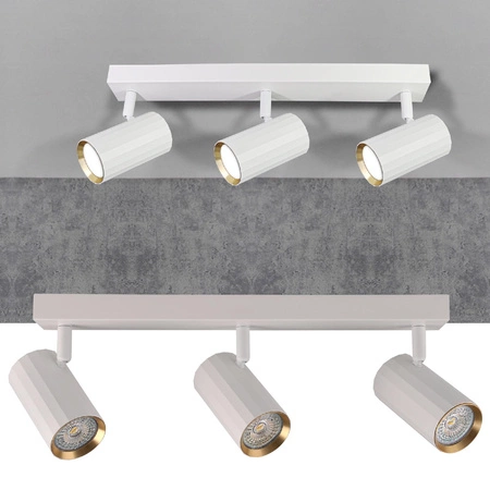 Nástěnné a stropní bodové svítidlo 3x GU10 White Gold NICEA Sanico Goldlux