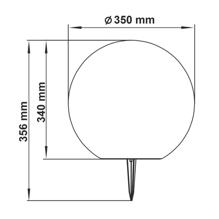 Venkovní zahradní lampa E27 bílá světelná koule 35cm 230V