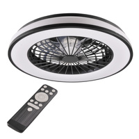 Stropní svítidlo LED Plafond s ventilátorem 48W 5300lm CCT 120° bílá černá stmívatelná Kenya Sanico Goldlux