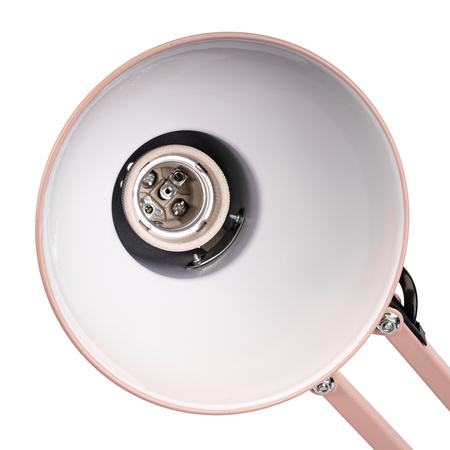 Stolní kreslící lampa E27 TOBI Pastelově růžová Lumiled + držák na desku