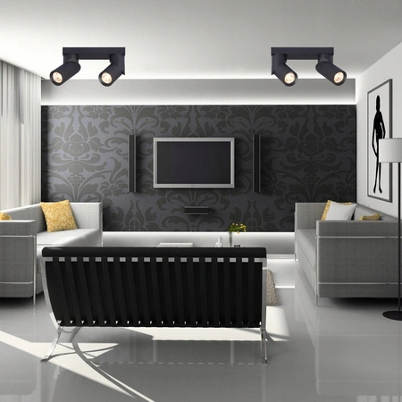 Nástěnné svítidlo 2x GU10 LED. pohyblivé. černé