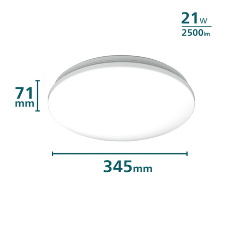 Stropní svítidlo LED Plafond 21W 2500lm 2700K se soumrakovým senzorem Bílá Acuna Philips