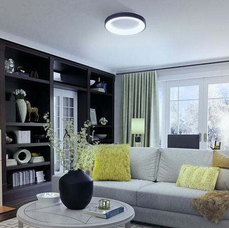 Plafond LED stropní svítidlo pro povrchovou montáž 72W 7500lm 2700-6000K CCT černá Stmívatelné + dálkové ovládání EDGE Videx