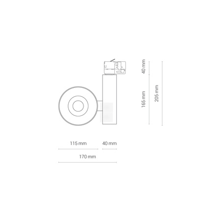 Přípojnice Reflektor Světlo LED 3-fázové 40W 3600lm 3000K Teplá černá CTLS NEA 8746 Nowodvorski