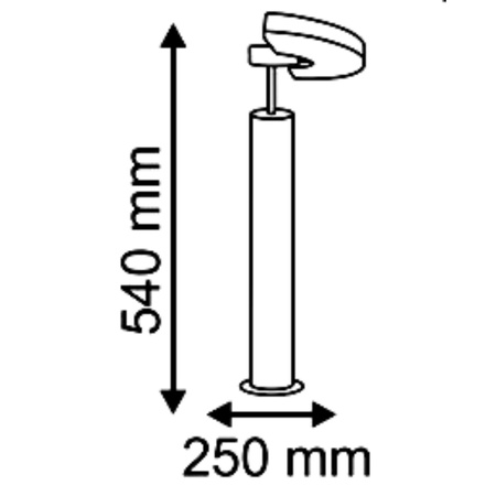 LED zahradní lampa 3.6W 6500K MODENA GOLDLUX (Polux) STŘEDNÍ OCEL 54cm
