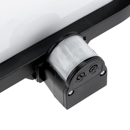 Zahradní nástěnná lampa FRODA E27 IP44 s PIR senzorem černá