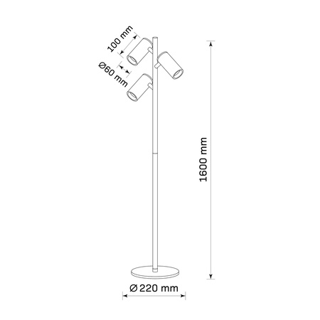 Stojací lampa 3x GU10 White Gold MARIBEL Sanico Goldlux