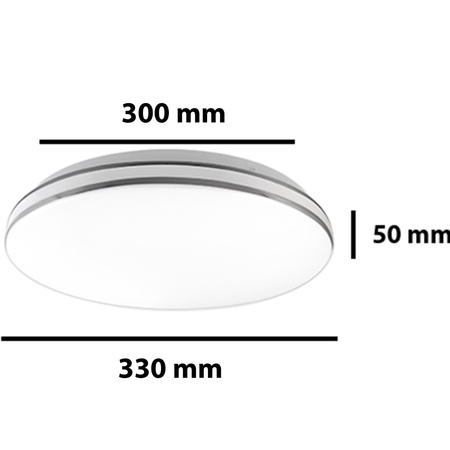 Kulaté LED stropní svítidlo KIRO 18W 4000K 33cm IP44