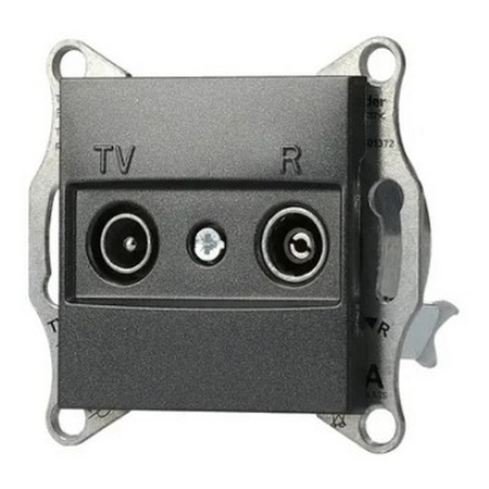 Jeden RTV terminál Anténní zásuvka 1dB bez rámu Asfora Anthracite