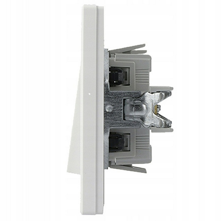 Roletový spínač s rámečkem. dvojitý Asfora. bílý