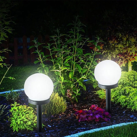 Solární LED lampa koule 10cm, Bílá ATRIS LUMILED