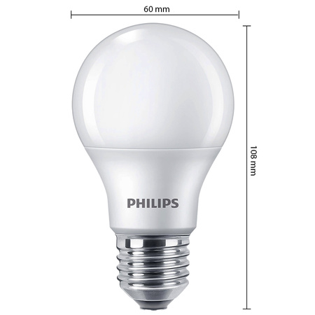 4x LED žárovka E27 A60 9W = 60W 806lm 4000K neutrální bílá Milk PHILIPS