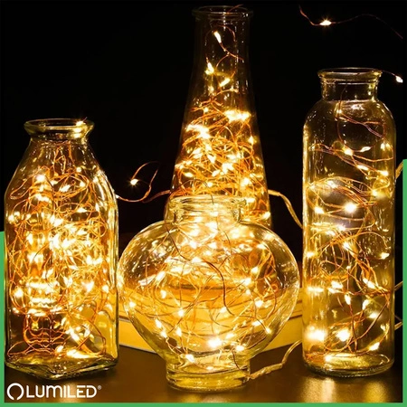 Solární Zahradní Světelný Řetěz 100x LED Dekorační Dráty 12m 2700K Teplá + DÁLKOVÉ OVLÁDÁNÍ FILO LUMILED