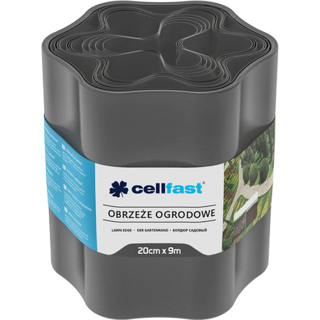 Okraje trávníků Pružná vlnitá lepenka 20 cm x 9 m Grafit CELLFAST