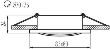 Čtvercové pohyblivé halogenové stropní svítidlo RADAN MR16 hliník Kanlux