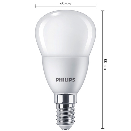 4x LED žárovka E14 Ball P45 4,9W = 40W 470lm 2700K Warm Essential Philips