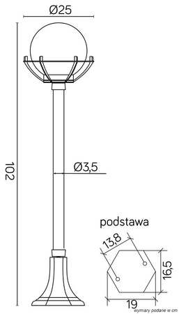 Venkovní zahradní lampa tyč LANTERN E27 Koule s košíkem 200 K 5002/2/KPO 102cm černá Su-Ma