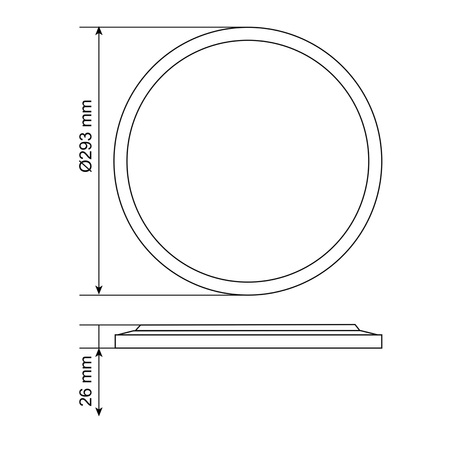 Stropní svítidlo LED Plafond 22W 2400lm CCT 140° IP54 černé Povrchová montáž Videx