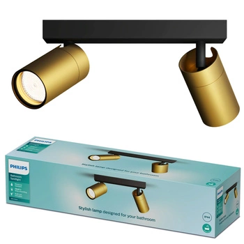Reflektorové stropní svítidlo 2x GU10 IP44 měděno-černé Kosipo Philips