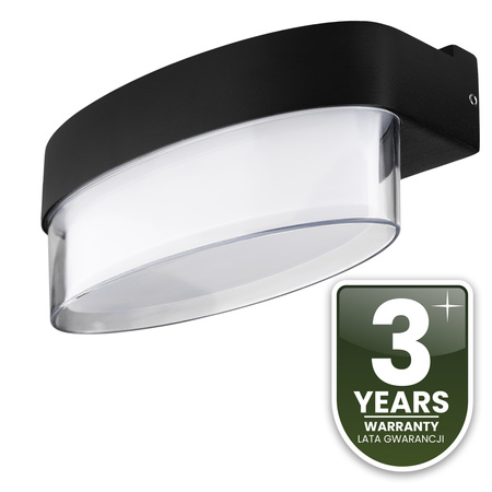 Zahradní nástěnná lampa 5W, 4000K IP54 Teplá bílá Černá SEVIA LUMILED