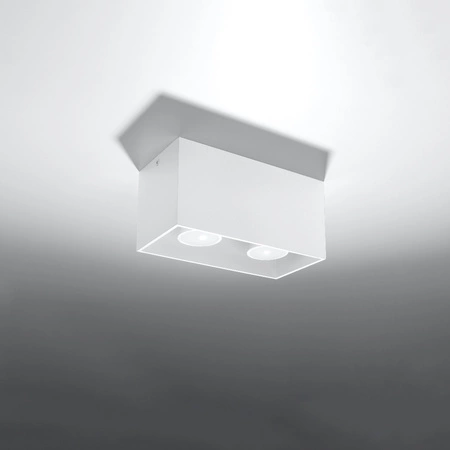 Svítidlo pro povrchovou montáž QUAD MAXI 2xGU10 Obdélníkové minimalistické bílé SOLLUX