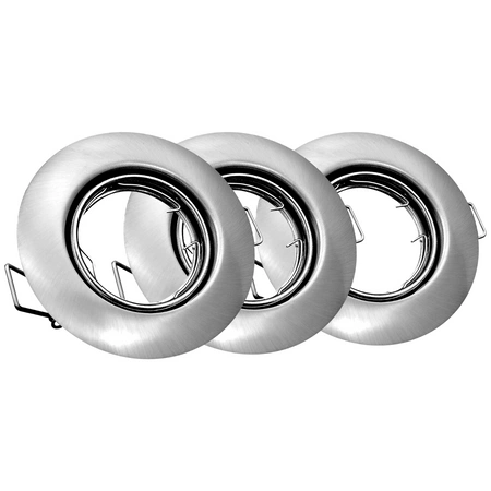 3x GOLDLUX (Polux) pohyblivá halogenová žárovka. kulatá. nikl + GU10 3.5W LED žárovka