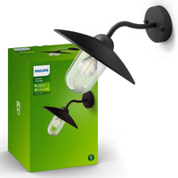 Zahradní lampa LED nástěnná lampa HAMMOCK myGarden E27 IP44 Lantern Down Black PHILIPS