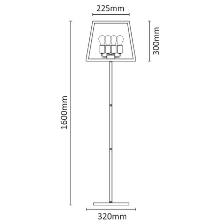 IL MIO FINLAND Stojací lampa 4xE27 černá - GOLDLUX (Polux)