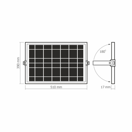 LED reflektor Solar 35W 3740lm 5000K Neutrální 90° 9,6V IP65 IK07 Povrchová montáž Šedá VIDEX