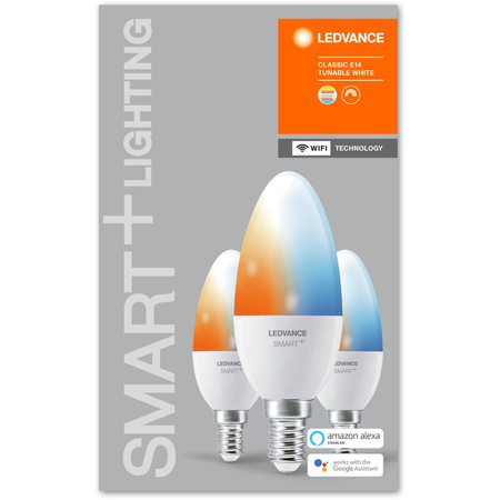3x LED žárovka E14 B35 5W 470lm CCT LEDVANCE SMART+ WiFi Stmívatelné