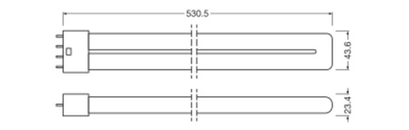LED zářivka 2G11 24W = 55W 3050lm 3000K Warm Dimmable 140° Dulux Ledvance