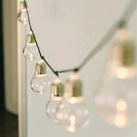 Solární girlanda zahradní venkovní dekorativní světelný řetěz 2M 10x LED ŽÁROVKY