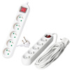 Prodlužovací kabel Zástrčka 5 x uzemněná zásuvka Power Strip On/Off Switch 5m White Linea Kobi