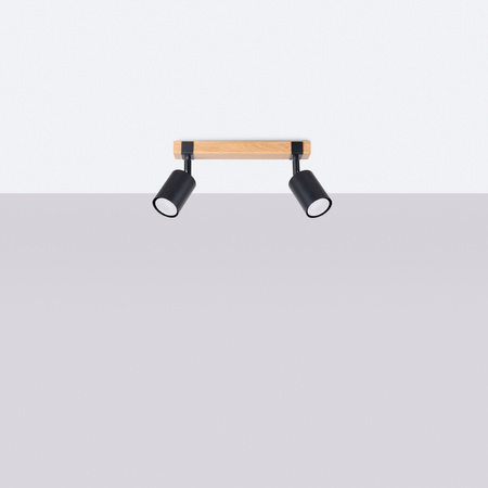 FAGER 2xGU10 Spotlight Moving Black Skandinávské stropní svítidlo SOLLUX