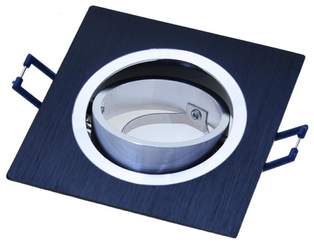 Halogenová Podhledové svítidlo GU10, Nastavitelná Čtvercová Černá kartáčovaná LUMILED