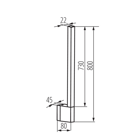 Venkovní lineární fasádní světlo 80cm LED 10W 450lm 3000K Warm IP54 Povrchová montáž černá YALTE Kanlux