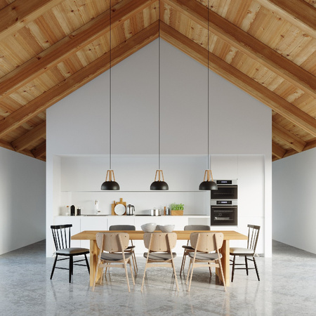 Závěsné stropní svítidlo CASCO E27 Skandinávská černá a dřevěná SOLLUX