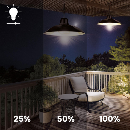 2x HELIA Solární LED lustr Zahradní přívěsek Stropní senzor Pilotní panel LUMILED