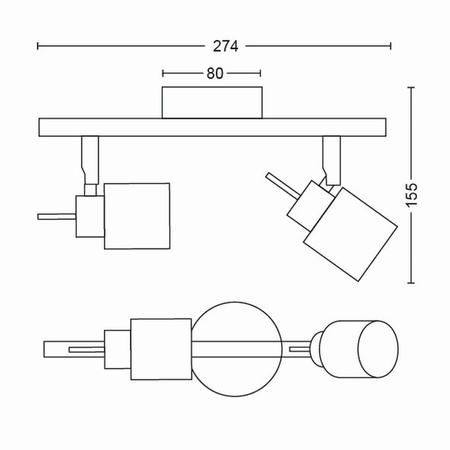 Stropní svítidlo MERANTI 2x GU10 s reflektorem na stěnu bílé PHILIPS