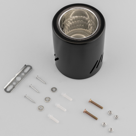 Povrchové svítidlo E27, TUBA SPOT Stálá Kulatá Černá APUS 13 LUMILED