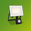 Reflektor LED 20W 2050lm 3000K IP65 se senzorem pohybu a soumraku Black Lois Philips