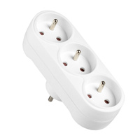 Rozdělovač elektrické sítě 3x 2P+0 Zloděj 3 zásuvky s uzemněním VAYOX