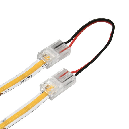 Konektor pro LED COB pásky Úhlový flexibilní oboustranný 2pin 8mm bílý Sanico Goldlux