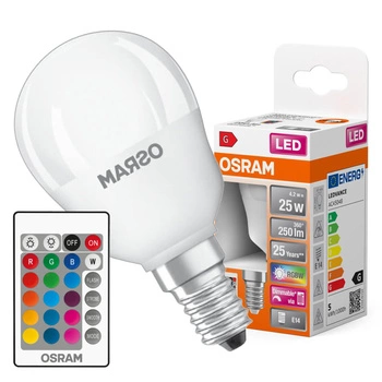 LED žárovka P47 Ball E14 4,2W = 25W 250lm 2700K RGBW 200° stmívatelná Pilot Retrofit Filament Osram