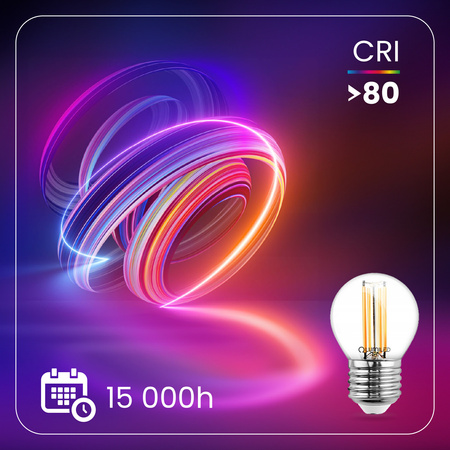 LED žárovka E27 P40 Filament 4W = 40W 470lm 4000K neutrální bílá 360° LUMILED