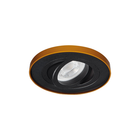 KANLUX TINY BORD GU10/GU5.3 Kruhové podhledové svítidlo Černá a zlatá barva