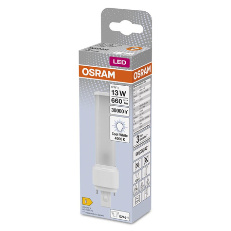 LED zářivka 6W 660lm 4000K Neutral G24d-1 DULUX OSRAM