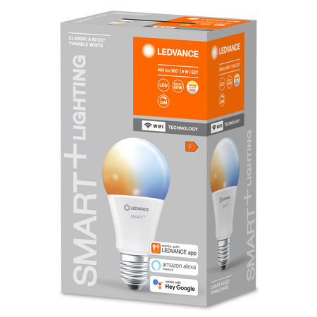 E27 A60 LED žárovka 9W 806lm CCT LEDVANCE SMART+ WiFi Stmívatelné